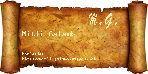 Mitli Galamb névjegykártya